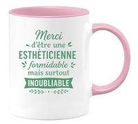 quotedazur - Mug Humour Merci D'être Une Esthéticienne Formidable Mais Surtout Inoubliable - Cadeau Parfait Tasse Beauté Pour Esthéticienne Unique