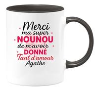 quotedazur - Mug Humour Merci Ma Super Nounou Pour Tout L'amour, Agathe Cadeau Tasse Originale Remercier Avec Tendresse