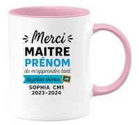 quotedazur - Mug Humour Merci Maître Prénom De M'apprendre Tant De Jolies Choses, Sophia Cm1 2023-2024 - Cadeau Original Tasse Pour Maîtresse École Cm1 2023-2024