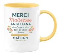 quotedazur - Mug Humour Merci Maîtresse Angeliana De M'apprendre Tant Jolies Choses Maëlenn Cm2 2023-2024 Cadeau Unique Tasse Pour Souvenir 2023