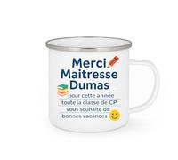 quotedazur - Mug Humour Merci Maitresse Dumas, La Classe Cp Vous Souhaite De Bonnes Vacances - Cadeau Original Tasse Maitresse Idéale Pour Remercier En Classe Cp