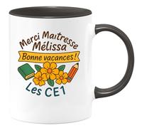 quotedazur - Mug Humour Merci Maîtresse Mélissa, Bonnes Vacances Des Ce1 - Cadeau Tasse Personnalisée - Cadeau Tasse Personnalisée Pour Enseignante En Ce1, Parfait Pour Remercier