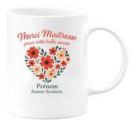 quotedazur - Mug Humour Merci Maîtresse Pour Cette Belle Année - Prénom Année Scolaire - Cadeau Original Tasse Personnalisée Pour Maîtresse À Remercier