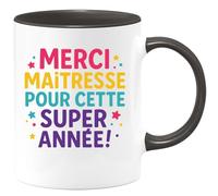 quotedazur - Mug Humour Merci Maitresse Pour Cette Super Année - Idéal Cadeau Tasse Maîtresse Fin D'année Originale