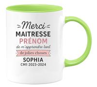 quotedazur - Mug Humour Merci Maîtresse Prénom De M'apprendre Tant Jolies Choses Sophia Cm1 2023-2024 Cadeau Idéal Pour Tasse Personnalisée Unique