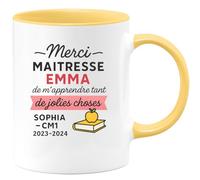 quotedazur - Mug Humour Merci Maîtresse Prénom, Pour Tout, Sophia Cm1 2023-2024 Cadeau Original Tasse Apprentissage