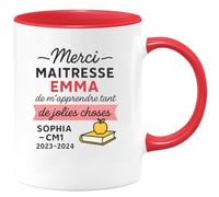 quotedazur - Mug Humour Merci Maîtresse Prénom, Pour Tout, Sophia Cm1 2023-2024 Cadeau Original Tasse Apprentissage