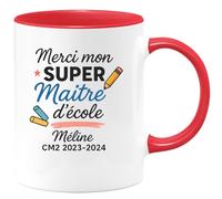 quotedazur - Mug Humour Merci Mon Super Maître D'école Méline Cm2 2023-2024 Cadeau Tasse Originale Pour Maîtresse À Offrir