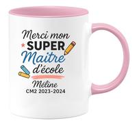 quotedazur - Mug Humour Merci Mon Super Maître D'école Méline Cm2 2023-2024 Cadeau Tasse Originale Pour Maîtresse À Offrir
