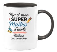 quotedazur - Mug Humour Merci Mon Super Maître D'école Méline Cm2 2023-2024 Cadeau Tasse Originale Pour Maîtresse À Offrir