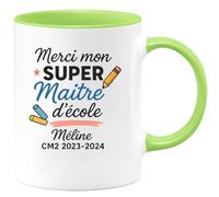 quotedazur - Mug Humour Merci Mon Super Maître D'école Méline Cm2 2023-2024 Cadeau Tasse Originale Pour Maîtresse À Offrir
