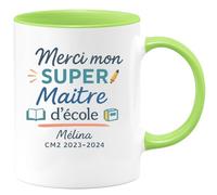 quotedazur - Mug Humour Merci Mon Super Maîtresse Mé Lina Cm2 2023-2024 Cadeau Tasse École Pour Appréciée Et Unique