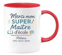 quotedazur - Mug Humour Merci Mon Super Maîtresse Mé Lina Cm2 2023-2024 - Cadeau Tasse École Pour Maîtresse Cm2 Appréciée Et Unique