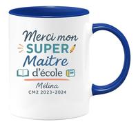 quotedazur - Mug Humour Merci Mon Super Maîtresse Mé Lina Cm2 2023-2024 - Cadeau Tasse École Pour Maîtresse Cm2 Appréciée Et Unique