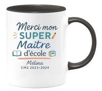 quotedazur - Mug Humour Merci Mon Super Maîtresse Mé Lina Cm2 2023-2024 - Cadeau Tasse École Pour Maîtresse Cm2 Appréciée Et Unique