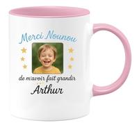 quotedazur - Mug Humour Merci Nounou De M'avoir Fait Grandir Arthur Cadeau Tasse Original Pour Message Gratitude Enfant