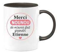 quotedazur - Mug Humour Merci Nounou De M'avoir Fait Grandir Etienne - Cadeau Original Tasse, Pour Remercier Un Homme Spécial