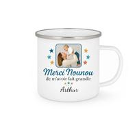quotedazur - Mug Humour Merci Nounou Pour Avoir Fait Grandir Arthur, Un Cadeau Plein D'émotion Idéal Tasse Personnalisée Souvenir Enfant Unique