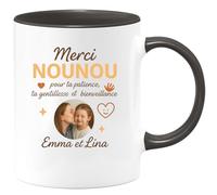 quotedazur - Mug Humour Merci Nounou Pour Ta Patience, Gentillesse Et Bienveillance, Emma Lina Idée Cadeau Tasse Originale Attentionnée Dévouée