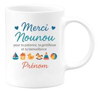 quotedazur - Mug Humour Merci Nounou Pour Ta Patience, Gentillesse Et Bienveillance Prénom Cadeau Tasse Attentionnée Bienveillante