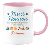 quotedazur - Mug Humour Merci Nounou Pour Ta Patience, Gentillesse Et Bienveillance Prénom Cadeau Tasse Attentionnée Bienveillante