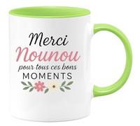 quotedazur - Mug Humour Merci Nounou Pour Tous Ces Bons Moments - Idée Cadeau Tasse Nounou Originale Et Pleine De Douceur