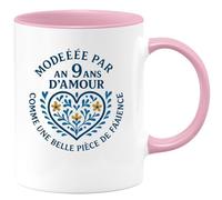 quotedazur - Mug Humour Modelée Par 9 Ans D'amour, Telle Une Précieuse Pièce De Faïence Cadeau Original Tasse Pour Célébrer Un Amour Durable