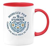 quotedazur - Mug Humour Modelée Par 9 Ans D'amour, Telle Une Précieuse Pièce De Faïence Cadeau Original Tasse Pour Célébrer Un Amour Durable