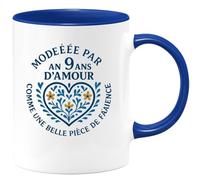 quotedazur - Mug Humour Modelée Par 9 Ans D'amour, Telle Une Précieuse Pièce De Faïence - Cadeau Original Tasse Pour Célébrer Un Amour Durable
