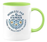 quotedazur - Mug Humour Modelée Par 9 Ans D'amour, Telle Une Précieuse Pièce De Faïence Cadeau Original Tasse Pour Célébrer Un Amour Durable
