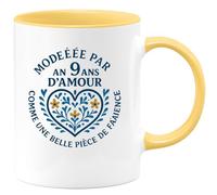 quotedazur - Mug Humour Modelée Par 9 Ans D'amour, Telle Une Précieuse Pièce De Faïence Cadeau Original Tasse Pour Célébrer Un Amour Durable