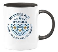 quotedazur - Mug Humour Modelée Par 9 Ans D'amour, Telle Une Précieuse Pièce De Faïence Cadeau Original Tasse Pour Célébrer Un Amour Durable