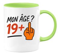 quotedazur - Mug Humour Mon Âge 19+ Humour Pour Homme Avec Icône Doigt Levé - Idée Cadeau Originale Tasse Humoristique Pour Hommes Jeunes Adultes