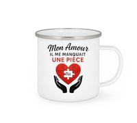 quotedazur - Mug Humour Mon Amour, Il Me Manquait Une Pièce Toi, Essentiel Cadeau Romantique Tasse Idéal Pour Déclarer Son Unique