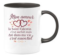 quotedazur - Mug Humour Mon amour, la Saint-Valentin c'est surfait mais toi dans ma vie c'est essentiel - Cadeau Amour, Saint-Valentin, Couple Homme
