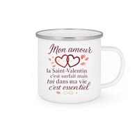 quotedazur - Mug Humour Mon amour, la Saint-Valentin c'est surfait mais toi dans ma vie c'est essentiel - Cadeau Amour, Saint-Valentin, Couple Homme