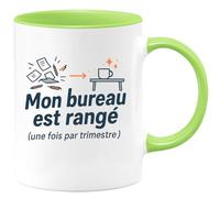 quotedazur - Mug Humour Mon Bureau Est Rangé (Une Fois Par Trimestre) Cadeau Départ Collègue