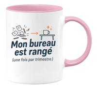 quotedazur - Mug Humour Mon Bureau Est Rangé (Une Fois Par Trimestre) Cadeau Départ Collègue