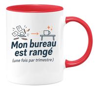 quotedazur - Mug Humour Mon Bureau Est Rangé (Une Fois Par Trimestre) Cadeau Départ Collègue
