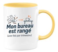 quotedazur - Mug Humour Mon Bureau Est Rangé (Une Fois Par Trimestre) Cadeau Départ Collègue