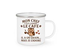 quotedazur - Mug Humour Mon Chef C'est Comme Le Café Il A Un Grain... Mais Je L'adore Idée Cadeau Originale Tasse Pour Unique