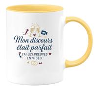 quotedazur - Mug Humour Mon discours était parfait, j'ai les preuves en vidéo - Cadeau Témoin de mariage Homme