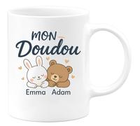 quotedazur - Mug Humour Mon Doudou Emma Adam Cadeau Femme Personnalisé Pour Avec Tasse Unique Et Originale