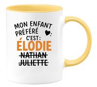 quotedazur - Mug Humour Mon Enfant Préféré : Élodie, Nathan, Juliette - Mug Personnalisé Unique - Cadeau Personnalisé Tasse Prénom Unique Original Design
