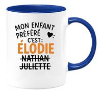 quotedazur - Mug Humour Mon Enfant Préféré : Élodie, Nathan, Juliette - Mug Personnalisé Unique - Cadeau Personnalisé Tasse Prénom Unique Original Design