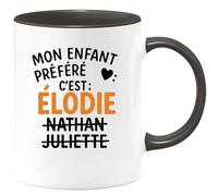 quotedazur - Mug Humour Mon Enfant Préféré : Élodie, Nathan, Juliette - Mug Personnalisé Unique - Cadeau Personnalisé Tasse Prénom Unique Original Design