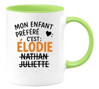 quotedazur - Mug Humour Mon Enfant Préféré Élodie, Nathan, Juliette Personnalisé Unique Cadeau Tasse Prénom Original Design