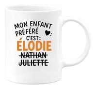 quotedazur - Mug Humour Mon Enfant Préféré Élodie, Nathan, Juliette Personnalisé Unique Cadeau Tasse Prénom Original Design