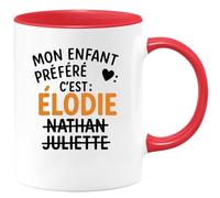 quotedazur - Mug Humour Mon Enfant Préféré Élodie, Nathan, Juliette Personnalisé Unique Cadeau Tasse Prénom Original Design