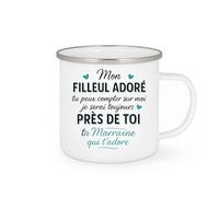 quotedazur - Mug Humour Mon Filleul Adoré Tu Peux Compter Sur Moi Je Serai Toujours Près De Toi Ta Marraine Qui T'adore - Cadeau Mug Parfait Tasse Pour Filleul Cher Et Attentionné